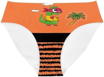 DDFS Imagine Women Low waisted Brief Sexy Breathable Seamless Underwear Stretch Laser Cut Print Hipster Panty, Dinosaurs, Medium