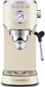 CASABREWS Espresso Machine 20 Bar, Espresso Maker with Milk Frother Steam Wand, Stainless Steel Espresso Coffee Machine with 34oz Removable Water Tank, Creamy
