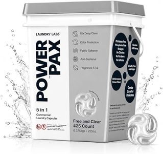 PowerPax 5-in-1 Laundry Detergent Pods - 425 Count, Washer Pods with Stain Remover, Odor Control, Fabric Softener & Color Care for Commercial Laundry - Fresh and Clean