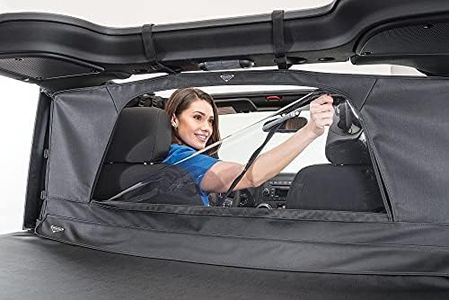MasterTop Zip Down Wind Stopper, Black Diamond - Fits Jeep Wrangler JK 2-Door 2007-2018 - Prevents Backdrafts - Stops Wind and Rain from Getting into Cab