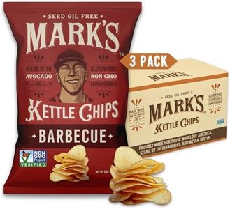 MARK’S Kettle Cooked Avocado Oil Potato Chips, BBQ – Seed Oil & GMO Free | Barbecue, 5 oz (Pack of 3) | Gluten Free, Non-GMO, Chips for Clean & Healthy Snacking