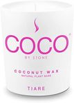 COCO by Stone 11oz Candle, Coconut Apricot Wax Candle for Home (Tiare) Home Fragrance Products, 1 Wick Candle, Enhance Indoor Aroma, Vegan & Cruelty-Free, Clean Burning and Hand Poured Candle