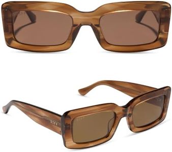 DIFF Indy Rectangle Sunglasses, Tortoise + Brown