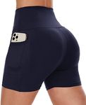 CAMPSNAIL Biker Shorts Women with Pockets - 3"/5"/8" High Waisted Workout Spandex Tummy Control Gym Running Yoga Shorts