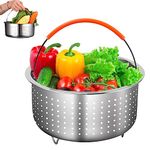 KARBAG Steamer Basket for Instant Pot, Stainless Steel Steamer Insert Vegetable Steamer Basket Multifunctional Pressure Cooker Accessories with Silicone Handle for Steaming Vegetables Corn Eggs - 3qt