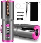 Hair Curler, Laboo Cordless Automatic Hair Curler Fast Heating Ceramic Barrel with Adjustable Temperature, 5000mAh Battery, Timer LCD Display, Portable Home Travel Hair Styler (Gray)