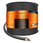 CARLITS 22 Gauge 4 Conductor Electrical Wire 4x0.3mm², 100FT/30.48M Black Stranded Low Voltage 22/4 Cable PVC Case, Flexible Extension Power Cord for LED Lamp