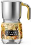 Hazel Quinn Milk Frother, Detachable Hot & Cold Frother and Steamer, 5-in-1 Functionality, Adjustable Temperature & Thickness, LED Touch Control, Dishwasher Safe, 400ml / 13.5oz - Floral Printed