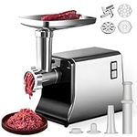 RUN.SE RUN.SE Electric Meat Grinder 2800 Watt Food Grade Stainless Steel Fully Automatic Electric Food Processor Includes 3 Panels, Sausage Filling Tube and Kubbe Kit, Removable and Easy to Clean.