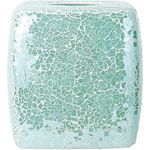 WHOLE HOUSEWARES | Mosaic Glass Tissue Box Holder - Decorative Glass Tissue Cover - Square Storage Box - Elegant & Durable Holder for Facial Tissues - Paper Towel Sheets Dispenser (Turquoise)