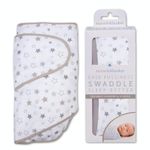 Miracle Blanket Swaddle Wrap - Newborn Essential Baby Blanket - Soft Sleep Sack Ideal for Newborns and Infants (Gray Stars)