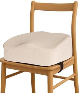 Babelio Ergo-Designed Booster Seat for Kitchen Chair, Promote Proper Upright Posture, Toddler Booster Seat for Dining Table, Suitable for 18 Months to 5 Years, Stain-Resistant Faux Leather, Beige