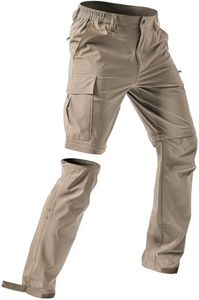 Moosehill Men's-Hiking-Pants Convertible Water-Resistant Quick-Dry Lightweight Breathable Zip-Off for Hunting, Fishing, Travel, Outdoor, Safari, Camping with 5 Deep Pockets (Timber Oat, 42W*32L)