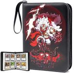 Trading Card Binder for One Piece Card Game,4 Pocket with 50 Sleeves up to 400 Cards One Piece TCG Card Binder,Portable Waterproof Card Storage Bag with Sleeves for Game Cards Collection,one piece anime for card Display Case (Card not included)B-400