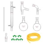 stonylab Glass Distillation Apparatus, Simple Distillation Kit with 24/40 Joint and 500 ml Reaction Flask for Normal Pressure/Low Vacuum Distillation Lab Glassware Kit