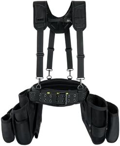 MELOTOUGH Tool Belt with Suspenders Electrician Tool Bag Suspenders Framers Combo Apron Tool Belt Construction Tool Pouch Suspenders Heavy Duty Carpenter Suspension Rig（Grey）