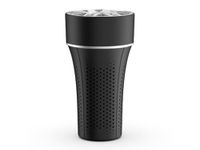 Reffair AX50 Car Air Purifier with Plasma Ionizer & UVC Light H13 True HEPA Filter | 2.5x Powerful Airflow | Slim 6.5cm Base Fits All Cars | Patented Model | Ambient Light (Black)
