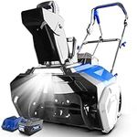 Wild Badger Power Cordless Snow Blower 40V 20" Electric, Brushless Battery Powered with LED Single Stage for Wet Snow and Heavy Snow, Blue