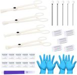 JIESIBAO 42pcs Body Piercing Kit Piercing Needles Clamps Kit for Ear Nose Septum Belly Button Tongue Nipple Eyebrow Lip Piercing 12G 14G 16G 18G 20G Needles with 4 Disposable Piercing Clamps Forceps