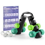 PhysKcal Dumbbells Set with Stand, Hand Weights with Storage Rack, 2 x 1kg, 2 x 2kg, 2 x 3kg, Strength Training Fitness Home Workout