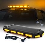 Xprite 27 Inch 56 LED Rooftop Strobe Lights Bar, Emergency Warning Beacon Flashing Security Light with Strong Magnetic Base for Vehicle Tow Snowplow Trucks Construction Patrol Cars (Amber)