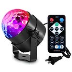 Lizhi Plastic Led Sound Activated Party Lights Disco Ball Dj Strobe Club Lamp 7 Modes Magic Mini Led Stage Lights For Home Dance Parties Birthday Dj Bar Wedding Show Club Pub-Corded Electric,Black