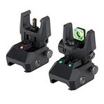 pusina Front and Rear for Rifle Iron Sights Picatinny Foldable Flip Up Sight Polymer Fiber