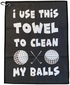 ShankIt Golf Funny Golf Microfiber Cleaning Cloth for Golf Balls - Includes Towel Clip for Golf Bags & Clubs - Perfect Funny Gift for Any Golf Fan