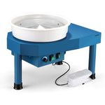 Huanyu 30cm Pottery Wheel with Bat System 350W Electric Manual/Foot Dual Control Pottery Wheels for Adults and Beginners Professional Potters Wheel with Pottery Tools Kit