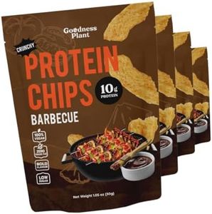 Goodness Plant Crunchy Protein Chips, Barbecue, Vegan, Low Sugar, Low Carb, Bold Flavor, Plant Based, Dairy Free, High Protein Snacks, 1.05 oz (Pack of 4)