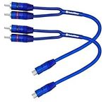 InstallGear 1ft Shielded 1 Female to 2 Male RCA Y Adapter Connector (2 Pack)