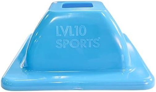 LVL10 Pro Training Cones - 2" Flat Cones for Sports Training, Football Cones for Drills and More - Mini Soccer Cones That Won't Crack, Slide or Fly - 50 Neon Blue Cones