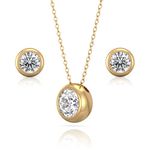 Verozi 925 Sterling Silver Timeless Solitaire Pendant Necklace & Earrings Set for Women, Fine Jewellery Gifts for Women & Girls, 18'' Length, Assured Purity & 6 Month Warranty*