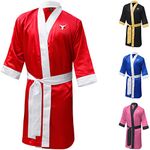 Mytra Fusion Boxing Gown boxing full length gown boxing robe satin boxing robe boxing dressing gown (Red, Large)