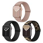 Stretchy Band Compatible with Apple Watch Straps 38mm 40mm 41mm 42mm 44mm 45mm 49mm, Adjustable Braided Elastic Weave Nylon Women Men Wristbands for iWatch Series 9/8/Ultra/Ultra 2/7/6/5/4/3/2/1/SE