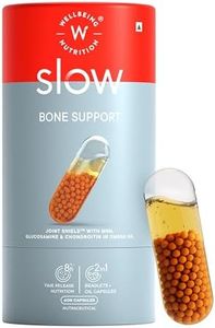 Wellbeing Nutrition Slow Bone & Joint Support Supplement with Glucosamine, Chondroitin, MSM, Calcium, Vitamin D3, Magnesium, Boswellia & Omega 3 Fish Oil | For Cartilage, Bone & Joint Health, 60 Capsules