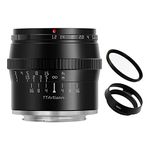 TTArtisan 50mm F1.2 APS-C Manual Focus Large Aperture Fixed Focus Lens for Sony E Mount Camera A6000 A6300 A6400 A7C A7RII A7RIII A7MIV A7S NEX-3N NEX-5N Black