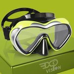 Scuba Diving Mask Anti-Fog Panoramic Snorkel Goggles, Adult Mirror Swim Mask Single Lens Swim Goggles wIith Nose Cover for Diving, Snorkeling, Swimming (Yellow)