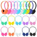 CN-Outlet Bulk Headphones 50 Pack Multi Colored for Kids School Classroom,Durable Wholesale Wired On Ear Headphones for Student Toddler Boys Girls Adults,HD Sound 3.5mm Jack(10 Colors)