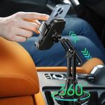 bokilino Cup Phone Mount for Car, [Upgraded Version] Universal Cup Phone Cradle Holder with Long and Adjustable Neck, Friendly Compatible with Cell Phone iPhone, Samsung, Google and All Smartphones