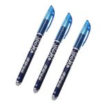 like it Erasable Gel Pens Heat Erase Pens for Fabric Blue Inks Pens 0.35mm Fine Point Refillable Ball Pen Gel Ink Rollerball Pens Pack of (3)