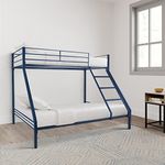 Amazon Brand - Solimo Cidela Queen Size Iron Bunk Bed Without Storage (Blue)