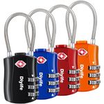Diyife TSA Luggage Locks, [4 Packs] Security 3-Digit Combination Suitcase Locks, Travel Locks for Luggage Bag Backpack (Multi-Color)
