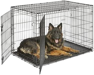 New World Double Door Folding Metal 122 cm Dog Crate, Enhanced Security, Includes Leak-Proof Pan, For Extra-Large Sized Breeds