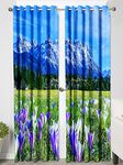 Ultimate Trends Premium Polyester 3D Digital Nature Landscape Printed 90% Blackout Curtains for Door, 9 feet, Pack of 2 Piece, Multi Color, (UTCR-1342_BC_B)