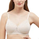 Wacoal Visual Effects Minimizer Regular Non Padded Wireless Lace Bra (Beige, 42D)
