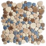 Parrotile Yosemite Matte Pebble Stone Tiles for Shower Floor Bathroom Mosaic Tile Extremely Non Slip [5 Sheets]