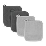 Ritz Terry Potholder & Hot Pad: Unparalleled Heat Resistant, Durable 100% Cotton – Ergonomically Designed for Optimal Grip – Machine Washable – Perfect for Your Kitchen – Titanium/Graphite, 4-Pk