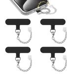 OUTXE 4 Pack Phone Tether Tab & USB C Dust Plug With Easy-grip Metal Chain, Phone Lanyard Patch for Phone Strap Compatible iPhone & Other Cell Phone (Rotatable)