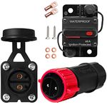 GaiRen Trolling Motor Plug and Circuit Breaker 60Amp Kit, Trolling Motor Connector with Receptacle 12/24/36/48 Volt Marine Boat Power Waterproof IP67 Compatible with 6/8/10 AWG Wire Red